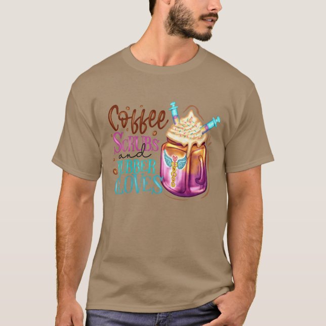 Fueled by Coffee Compassion Nurse Lifeee friends T-Shirt (Vorderseite)