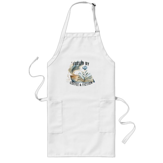 Fueled by Coffee & Fiction Long Apron Lange Schürze (Vorne)