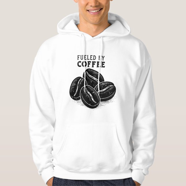 Fueled by Coffee – Funny Coffee Lover Design Hoodie (Vorderseite)