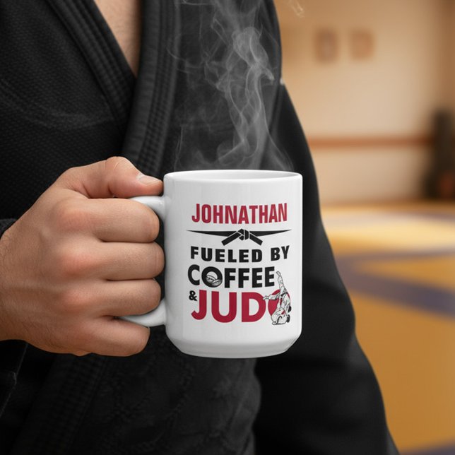 Fueled by Coffee & Judo Funny Cool Kaffeetasse (Von Creator hochgeladen)