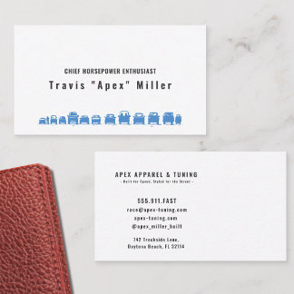 Fueled by Passion, Driven by Blue: Premium Custom Visitenkarte