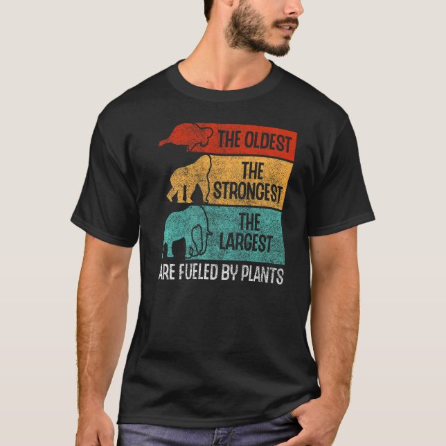 Fueled by Pflanzgut Turtle Gorilla Elephant Vegan  T-Shirt (Vorderseite)