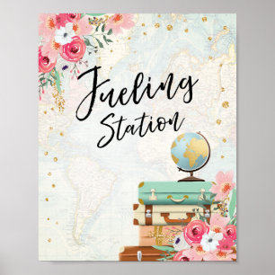 Fueling Station Bar sign Travel Shower Miss an Mrs Poster