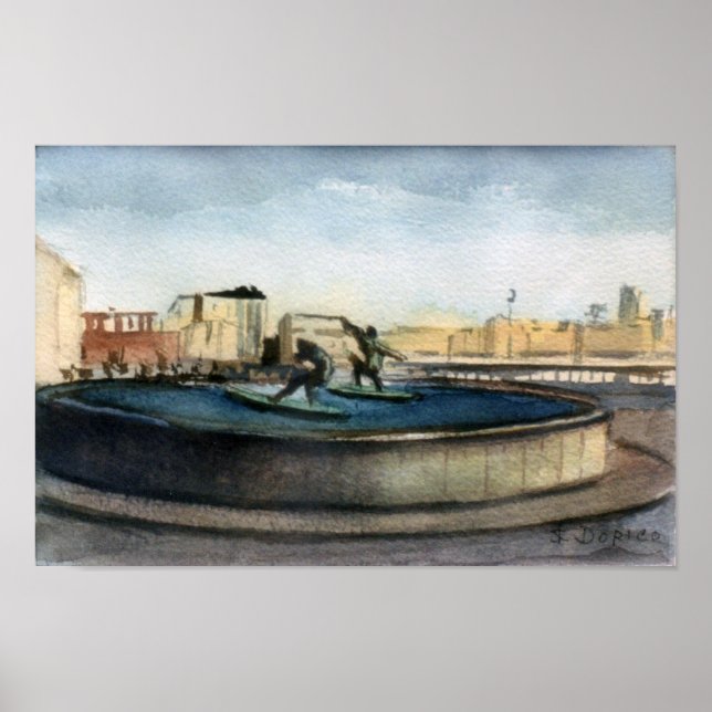 Fuente de los surfistas (A Coruña) Poster (Vorne)