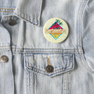 Fuerteventura Surfer Kanarische Inseln Vintage Button
