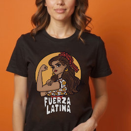 Fuerza latina handgezeichnetes spanisches Shirt fü