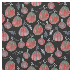 Fufall Pumpkins Herbst Wasserfarbmuster Stoff