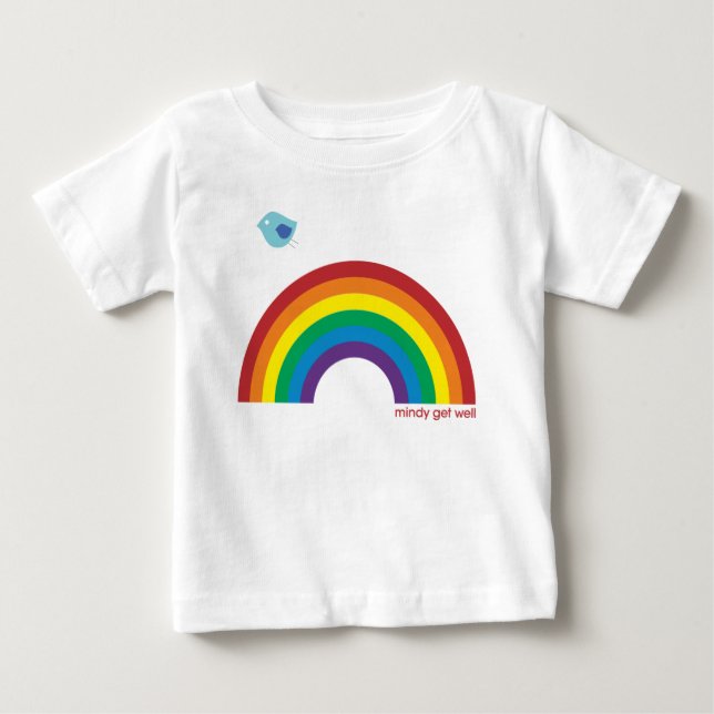 FUG scherzt Regenbogen-Vogel Baby T-shirt (Vorderseite)