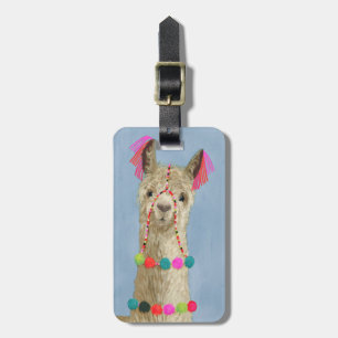 Füge Deinen Namen hinzu   Adorned Llama - Beige Gepäckanhänger