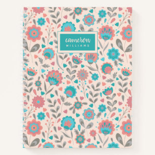 Füge Deinen Namen hinzu Aquamarine Kunst und Ko Notizbuch