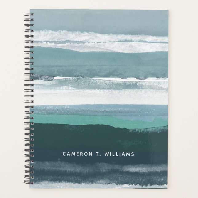 Füge Deinen Namen hinzu | Aquamarines Meer Planer (Vorderseite)