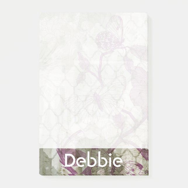 Füge Deinen Namen hinzu | Arabesque Butterfisch IV Post-it Klebezettel (Vorderseite)