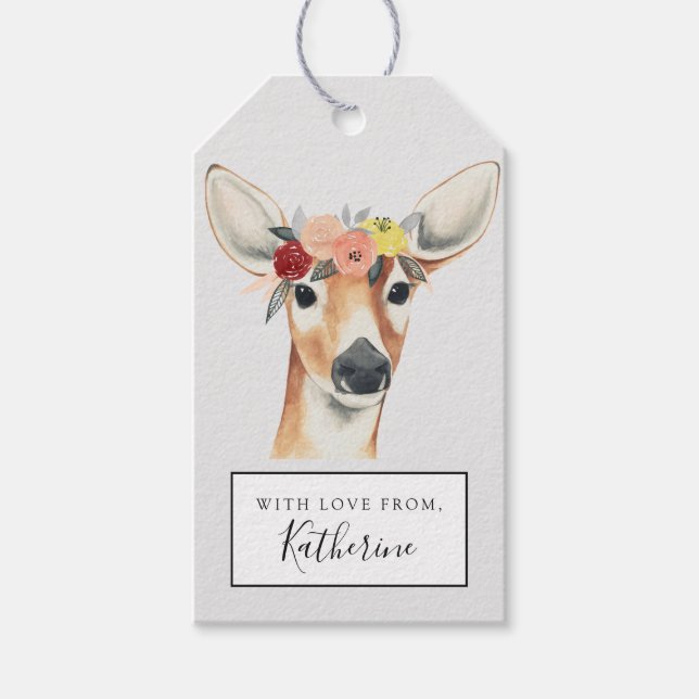 Füge Deinen Namen hinzu | Blume Kronenwald Geschenkanhänger (Vorderseite)