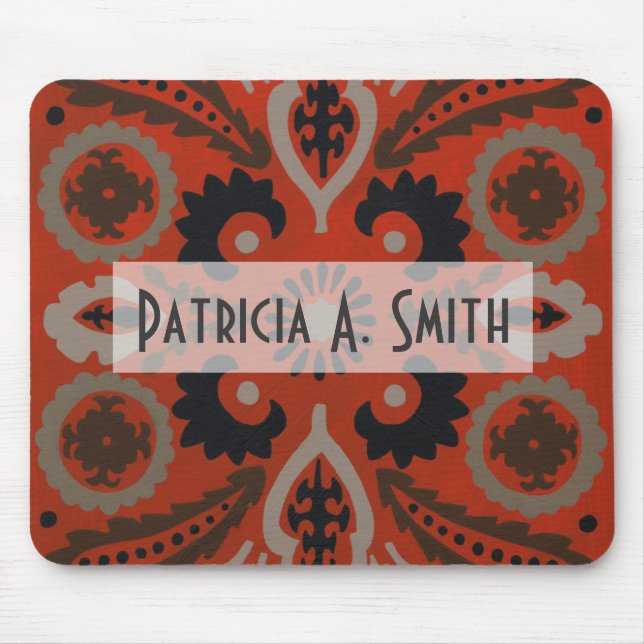 Füge Deinen Namen hinzu | Cinnabar Suzani II Mousepad (Vorne)