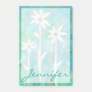 Füge Deinen Namen hinzu   Dainty Daisies I Post-it Klebezettel