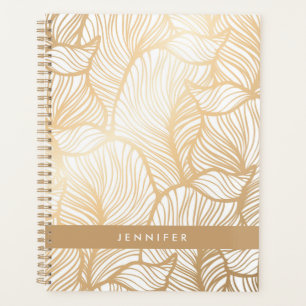 Füge Deinen Namen hinzu Damask Gold Floral Must Planer