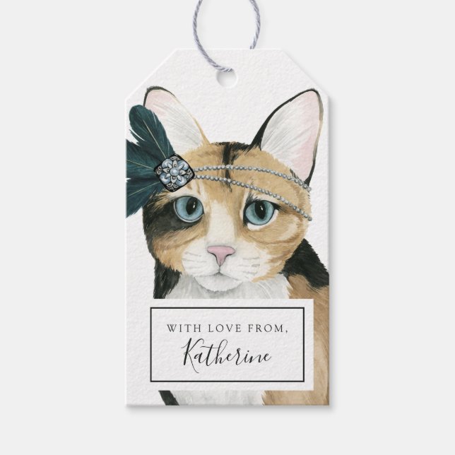 Füge Deinen Namen hinzu | Downton Cat Geschenkanhänger (Vorderseite)