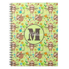 Füge Deinen Namen hinzu | Funny Floral Sloth Patte Notizblock