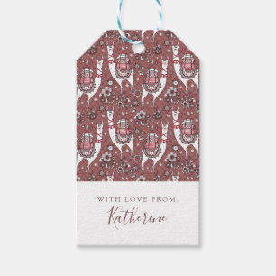 Füge Deinen Namen hinzu   Funny Llamas Pattern Geschenkanhänger