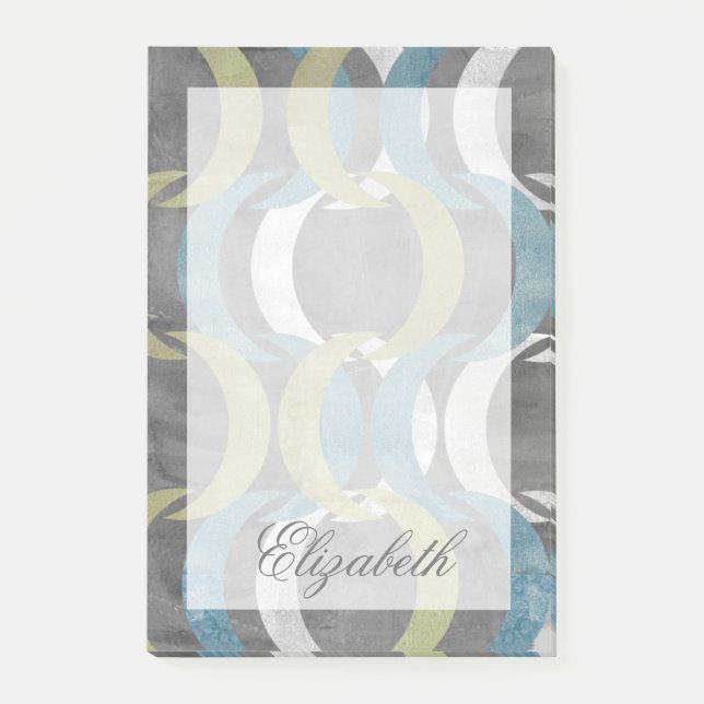 Füge Deinen Namen hinzu | Geometrische Wiederholun Post-it Klebezettel (Vorderseite)