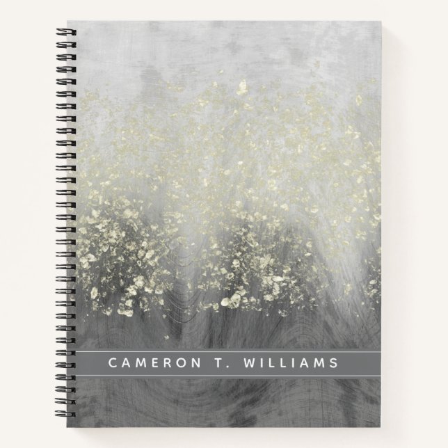 Füge Deinen Namen hinzu | Glitzer Swirl Notizbuch (Vorderseite)