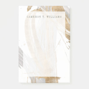 Füge Deinen Namen hinzu   Gold & Grau Post-it Klebezettel