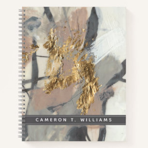 Füge Deinen Namen hinzu   Goldene Blüte Notizbuch