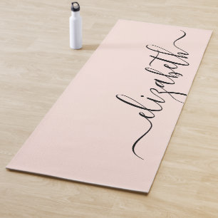 Füge Deinen Namen hinzu Handschrift Rosa Yogamatte