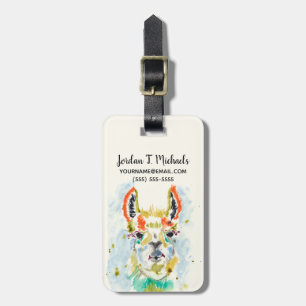 Füge Deinen Namen hinzu   Hifi Llama - Portrait Gepäckanhänger