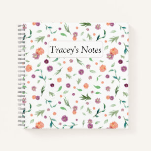 Füge Deinen Namen hinzu! Hübsches Blume-Notebook f Notizbuch
