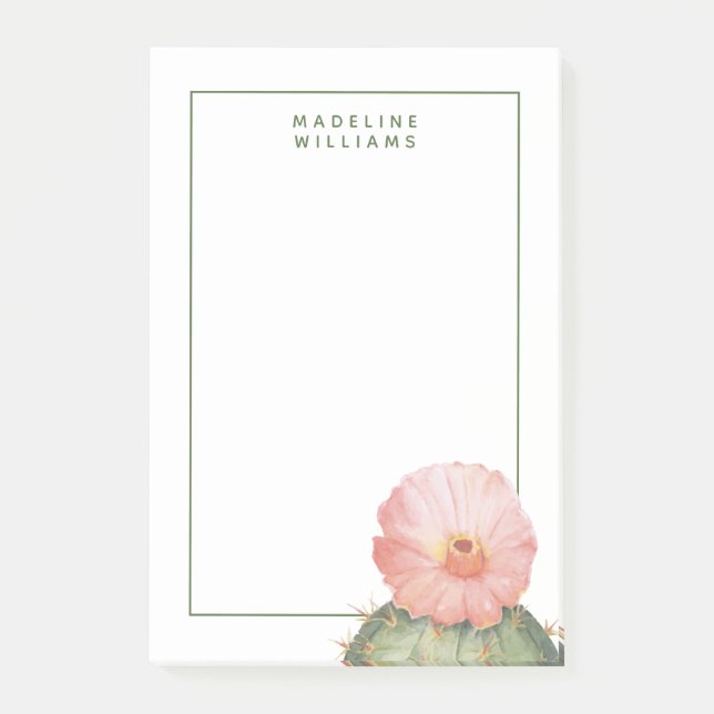 Füge Deinen Namen hinzu | Kakteen Post-it Klebezettel (Vorderseite)