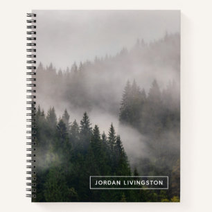 Füge Deinen Namen hinzu Misty Forest in den Berg Notizbuch