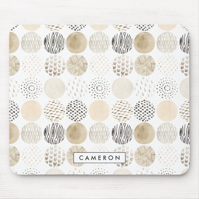 Füge Deinen Namen hinzu | Neutrales Abstraktes Kre Mousepad (Vorne)