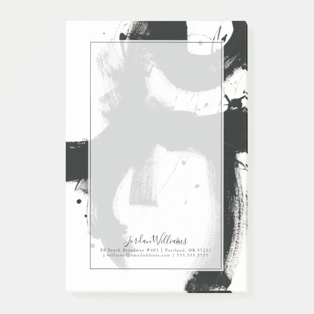 Füge Deinen Namen hinzu | Onyx Gesture - Schwarze  Post-it Klebezettel (Vorderseite)