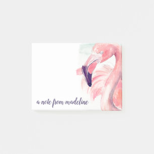 Füge Deinen Namen hinzu   Pastel Flamingo Post-it Klebezettel