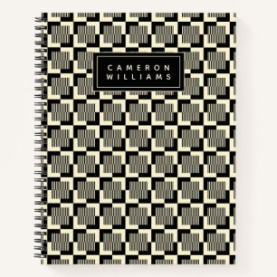 Füge Deinen Namen hinzu Retro Black & Tan Muste Notizbuch