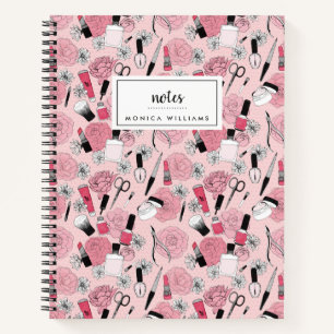 Füge Deinen Namen hinzu Rosa Blumenkochprodukte Notizbuch