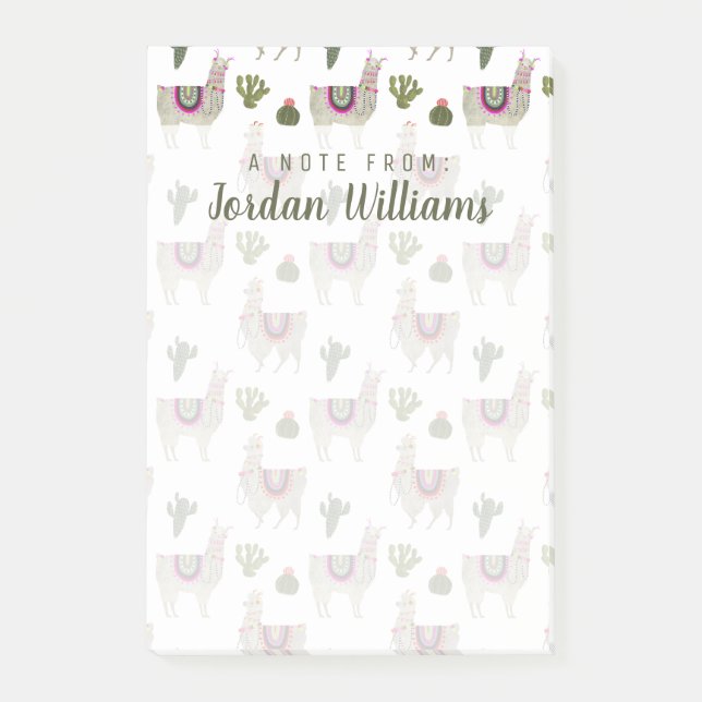 Füge Deinen Namen hinzu | Sammlung Llamarama | Nie Post-it Klebezettel (Vorderseite)