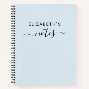 Füge Deinen Namen hinzu   Simple Pastel Blue Notizbuch