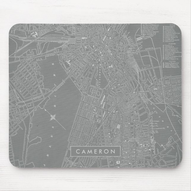 Füge Deinen Namen hinzu | Sketch von Boston City M Mousepad (Vorne)