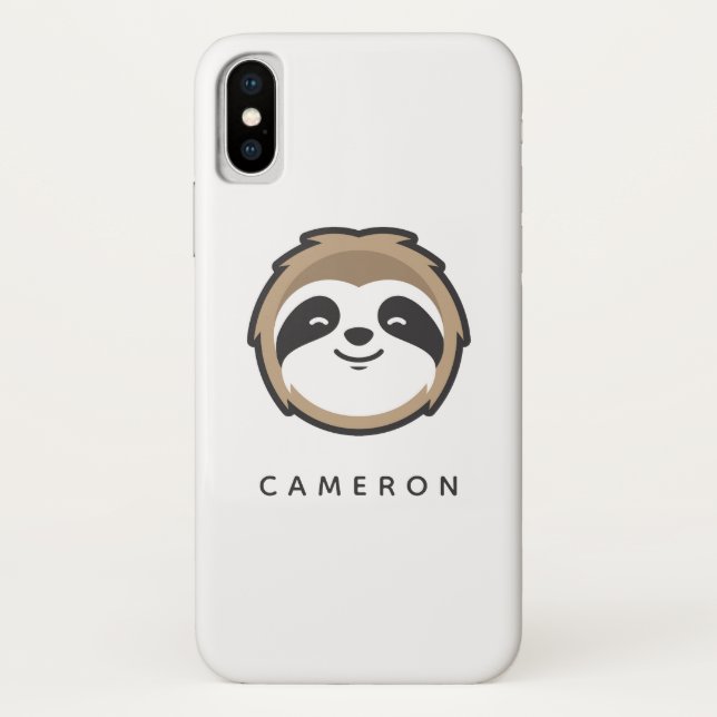 Füge Deinen Namen hinzu | Sloth Mascot Case-Mate iPhone Hülle (Rückseite)