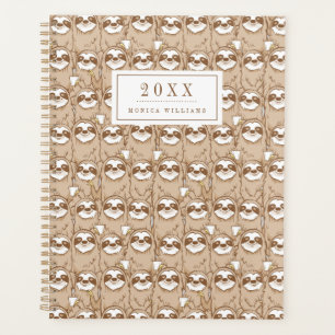 Füge Deinen Namen hinzu   Sloths & Coffee Pattern Planer