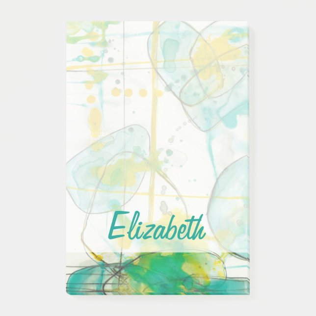 Füge Deinen Namen hinzu | Splash I Post-it Klebezettel (Vorderseite)