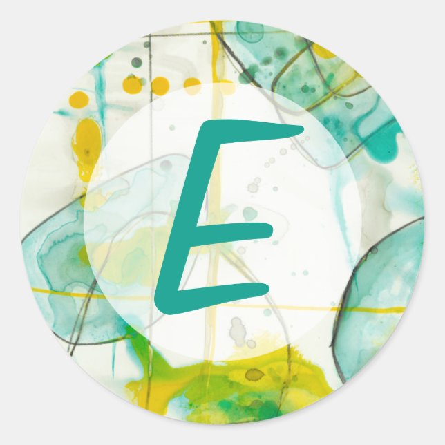 Füge Deinen Namen hinzu | Splash I Runder Aufkleber (Vorderseite)