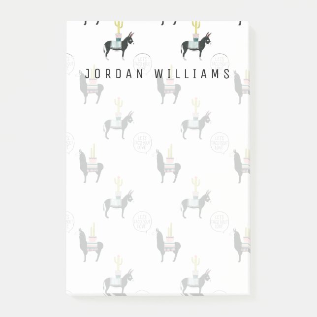 Füge Deinen Namen hinzu | Taco über Liebe Post-it Klebezettel (Vorderseite)