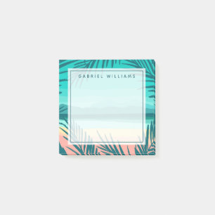 Füge Deinen Namen hinzu   Tropische Strandlandscha Post-it Klebezettel