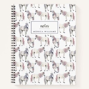 Füge Deinen Namen hinzu   Wasserfarbe Einhorn Mä Notizbuch