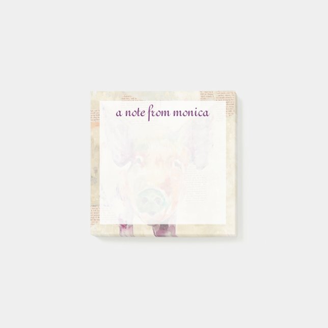 Füge Deinen Namen hinzu | Wasserfarben Post-it Klebezettel (Vorderseite)