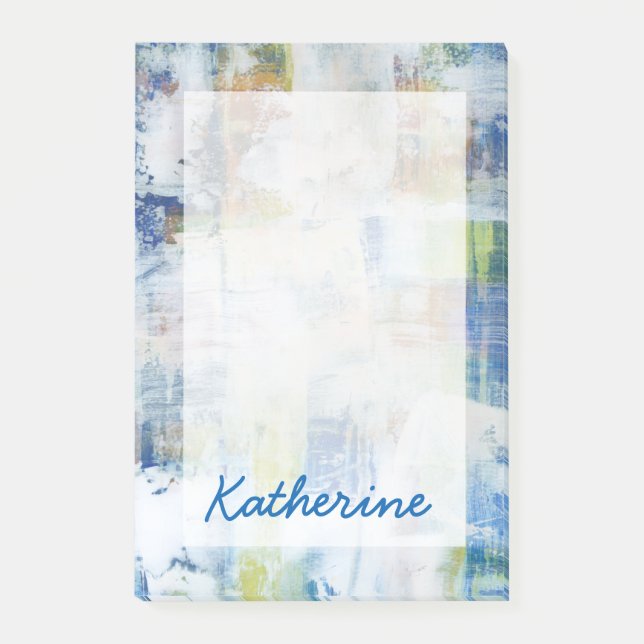 Füge Deinen Namen hinzu | Weißer Wash III Post-it Klebezettel (Vorderseite)