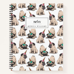 Füge Deinen Namen hinzu   Welpe Möpsen   Aspirat Notizbuch